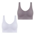 thumbnail image 2 of ylioge S-6XL Plus Size Sports Bras for Women 2 Pack Wireless Bralettes Push Up Breathable Stretchy Pullover Support Athletic Underwear Bra, 2 of 8