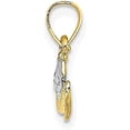 thumbnail image 2 of 14k Yellow Gold w/Rhodium Cowboy Hat Charm - 11.3mm, 2 of 6