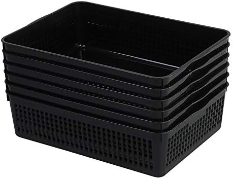 6 Packs Plastic Basket Tray, A4 Paper Storage Baskets, Black$$Home Decor, Kitchen, & Other