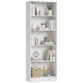 thumbnail image 1 of HOMCOM 5-Tier Bookcase Display Unit Storage Cabinet Adjustable Shelf, White, 1 of 10