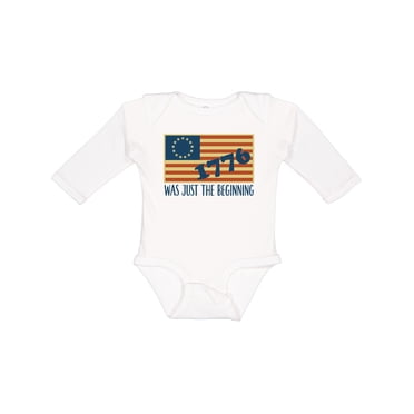 Inktastic Vintage US Flag Boys or Girls Long Sleeve Baby Bodysuit