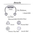 thumbnail image 3 of HLONK Fake Septum Piercing Magnetic Horseshoe Nose Ring Non Piercing Crystal Nose Hoop, 3 of 21