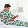 thumbnail image 6 of Picia Usa Flag Pattern Men’s Long-Sleeve Sleepwear Set - Soft 2-Piece Loungewear with Pockets, Comfy PJs for Relaxing Nights-Small, 6 of 7