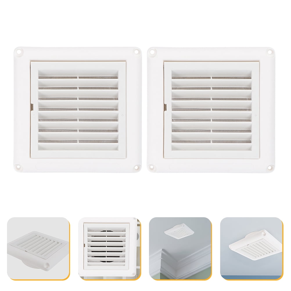 4-Pack Plastic Louvered Vent Covers for Air Exhaust, Vent Grilles, Easy Install Ventilation Covers