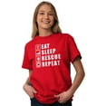 thumbnail image 4 of Eat Sleep Rescue Repeat Firefighter Plus Size Crewneck Graphic Tee Shirt Brisco Brands 5X, 4 of 5