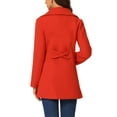 thumbnail image 3 of INSPIRE CHIC Women's Turn-Down Collar Single Breasted Outwear Winter Coat with Pockets XS Red, 3 of 6
