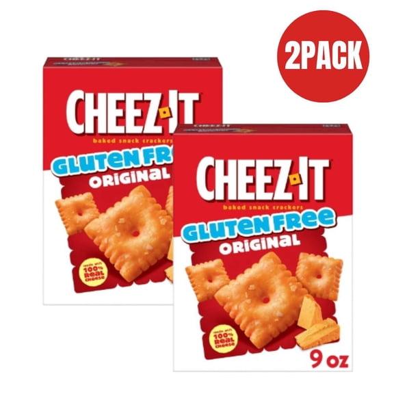 Cheez-It Original Baked Snack Crackers, Gluten Free, 9 oz Boxes, 2 Pack