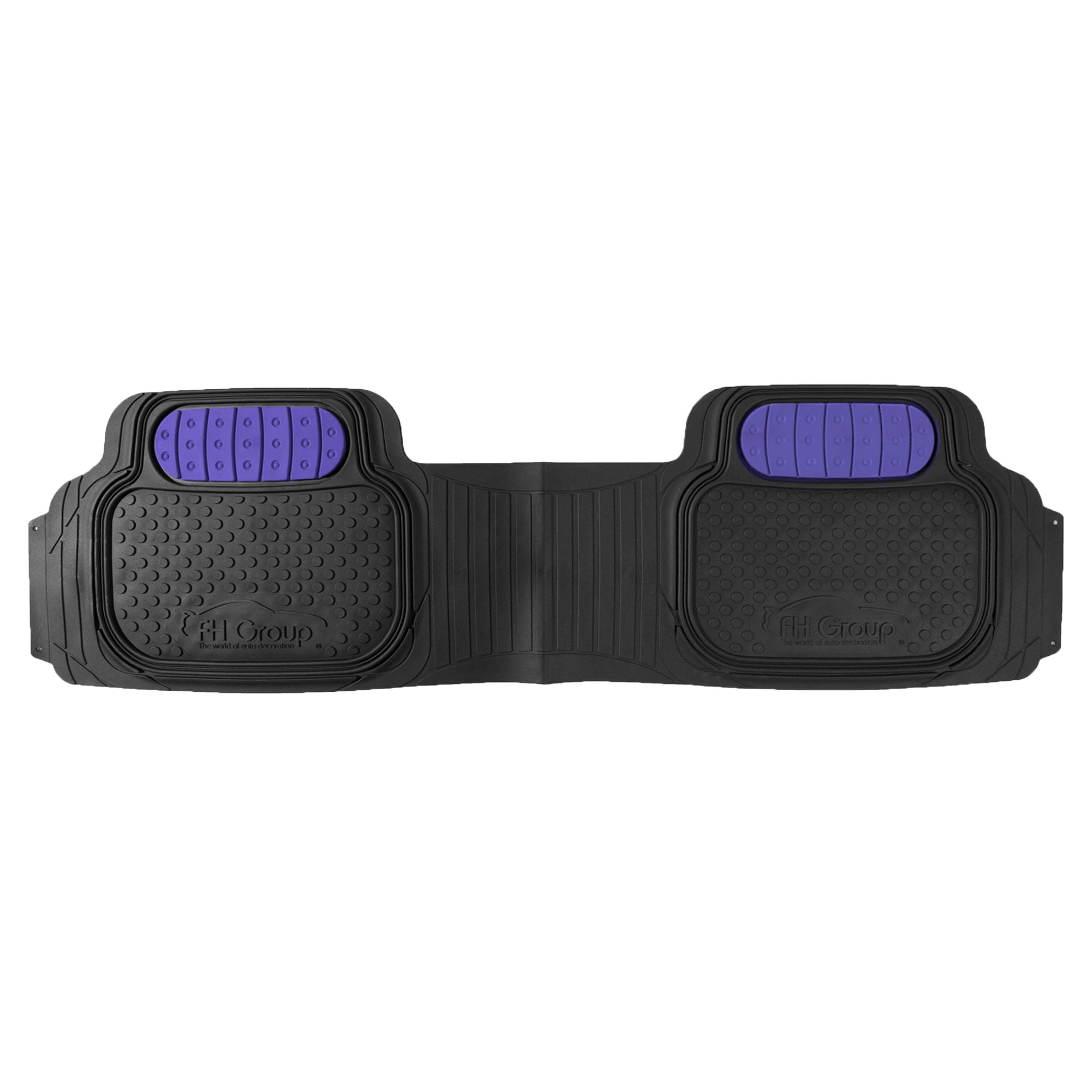 FH Group Climaproof Rubber Blue Car Floor Mats, Universal Fit 3pc Full Set with Air Freshener
