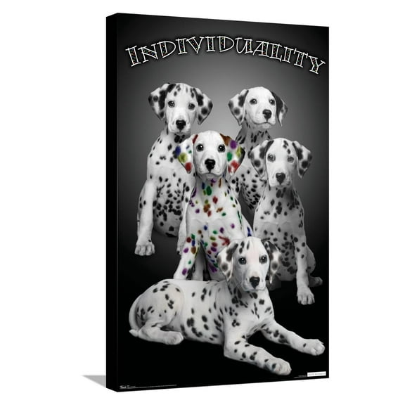 Keith Kimberlin - Dalmatian Puppies with Colored Spots - Individuality Canvas Wall Poster, 14.725" x 22.375"