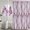 thumbnail image 5 of Purple Weeping Eucalyptus Shower Curtain, Waterproof Shower Curtains for Bathroom, Spring Summer Farmhouse Leaves Washable Fabric Bathtub Curtain Set Bath Decor with 12 Hooks 72"x78", 5 of 8