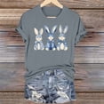 thumbnail image 1 of Haivin Easter Shirts for Women Happy Easter Bunny with Glasses Blouse Casual Graphic Spring Colorful Tops Tee, 1 of 6