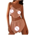 thumbnail image 4 of AherBiu Satin Pajama Sets for Women 2 Piece Valentine's Day Outfits Date Night Sleepwear Tank Tops with Shorts, 4 of 6