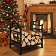 thumbnail image 3 of Costway 18.5 Inch Metal Firewood Rack Fireplace Log Holder with Dual Handles Solid Base, 3 of 10