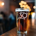 thumbnail image 3 of Retro Birthday Etched 16oz Pint Beer Glass 30th Birthday Gift, 3 of 4