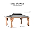 thumbnail image 2 of Hardtop Wood Gazebo 10x12 Ft for All Weather, with Double Metal Roof, Heavy Duty Wooden Frame, Net, and Curtain, Permanent Building for Patio, Deck, Backyard, Lawn, and Garden, Khaki, 2 of 6