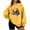 Yellow, variant on Christmas Long Sleeve Shirts for Women Thin Fleece Round Neck Christmas Print Loose Hoodless Sweatshirt