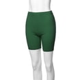 thumbnail image 5 of A2Y Women's Basic Solid Premium Cotton Mid Thigh High Rise Biker Bermuda Shorts Dark Green 1XL, 5 of 5