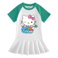 thumbnail image 3 of Hello Kitty ropa de dibujos animados para niños vestido de algodón de media manga niñas bebé Casual Color a juego Falda plisada de manga corta, 3 of 5