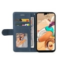 thumbnail image 2 of Case for LG K41S/K51S Leather Wallet Book Flip Folio Stand View Cover - Blue, 2 of 5