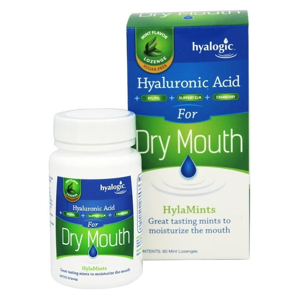 Hyalogic Hyaluronic Acid for Dry Mouth Mint Flavor 60 Lozenges