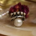 thumbnail image 4 of Huitan-anillos de perlas de imitación Vintage para mujer, accesorios de Metal de dos tonos, Color antiguo, anillo de dedo versátil Y2K para niña, joyería de fiesta, 4 of 4