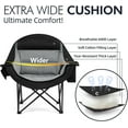 thumbnail image 3 of Oversized Camping Chairs for Adults - Heavy Duty Padded Outdoor Folding Lawn XL Camp Chair with Cup Holder Cooler Pockets for Outside Sports Beach Fishing Garden Portable Supports 500lbs, Black, 3 of 7