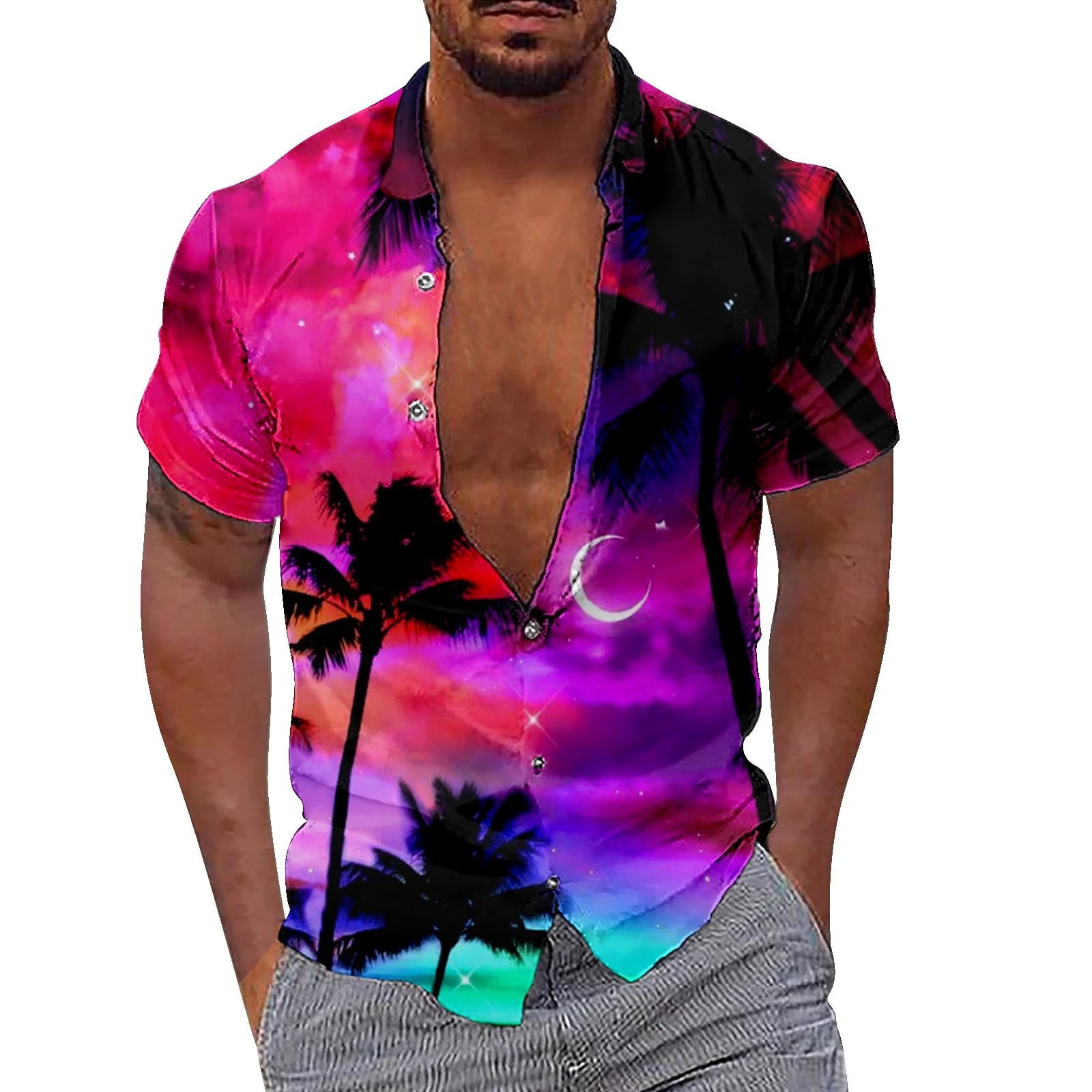 Piece Mens Extra Large Shirts Style Coconut Tree 3d Digital Printing