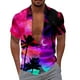 thumbnail image 1 of Camisas Para Hombre Slim Fit Estilo Cocotero Impresión digital 3d Camisa de manga corta creativa suelta casual (Hot Pink, L), 1 of 4