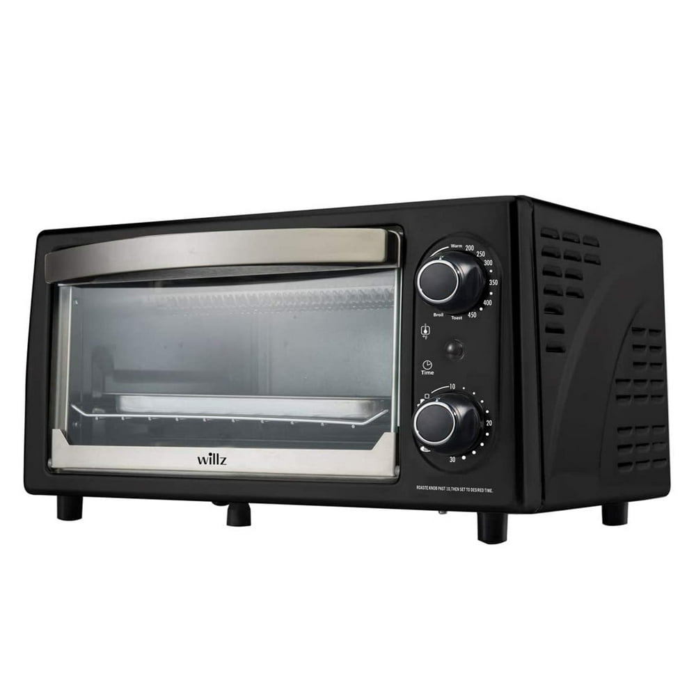 Willz 1050 Watt 4 Slice Toaster Oven in Black with Timer