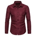 thumbnail image 3 of Men's slim floral long sleeve shirtJujube Red Size XL, 3 of 5