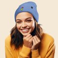 thumbnail image 4 of Dalix Mushroom Frog Embroidered Beanie Hat Cotton Cute Winter Fall Cap Womens in Periwinkle, 4 of 5