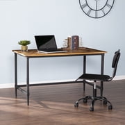 Southern Enterprises 52.5 Black and Brown Rustic Lawrenny Reclaimed Rectangular Desk