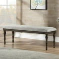 thumbnail image 3 of Steve Silver Linnett Gray Fabric Dining Bench, 3 of 4