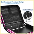 thumbnail image 4 of Zipper Binder with Shoulder Strap 2 inch 3 Ring Waterproof File Folder Organizer Bag 500 Sheet Pink and White Checkered, 4 of 8