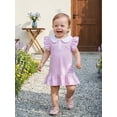 thumbnail image 6 of BemeyourBBs Toddler Baby Girls Summer Ruffled Dress 12 18 24 Months 2 3 4 5 Years Avocado Sunflower Tulip Strawberry Embroidered Buttons Fly Sleeve Casual Dress, 6 of 9