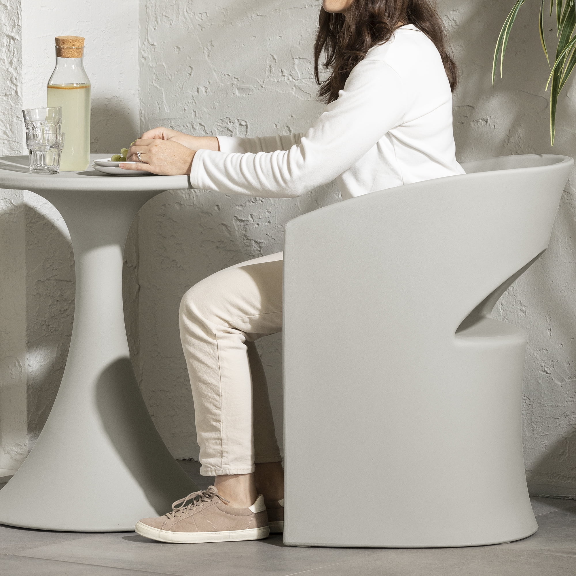 South Shore Dalya Table and Chairs Bistro Set, in Greige