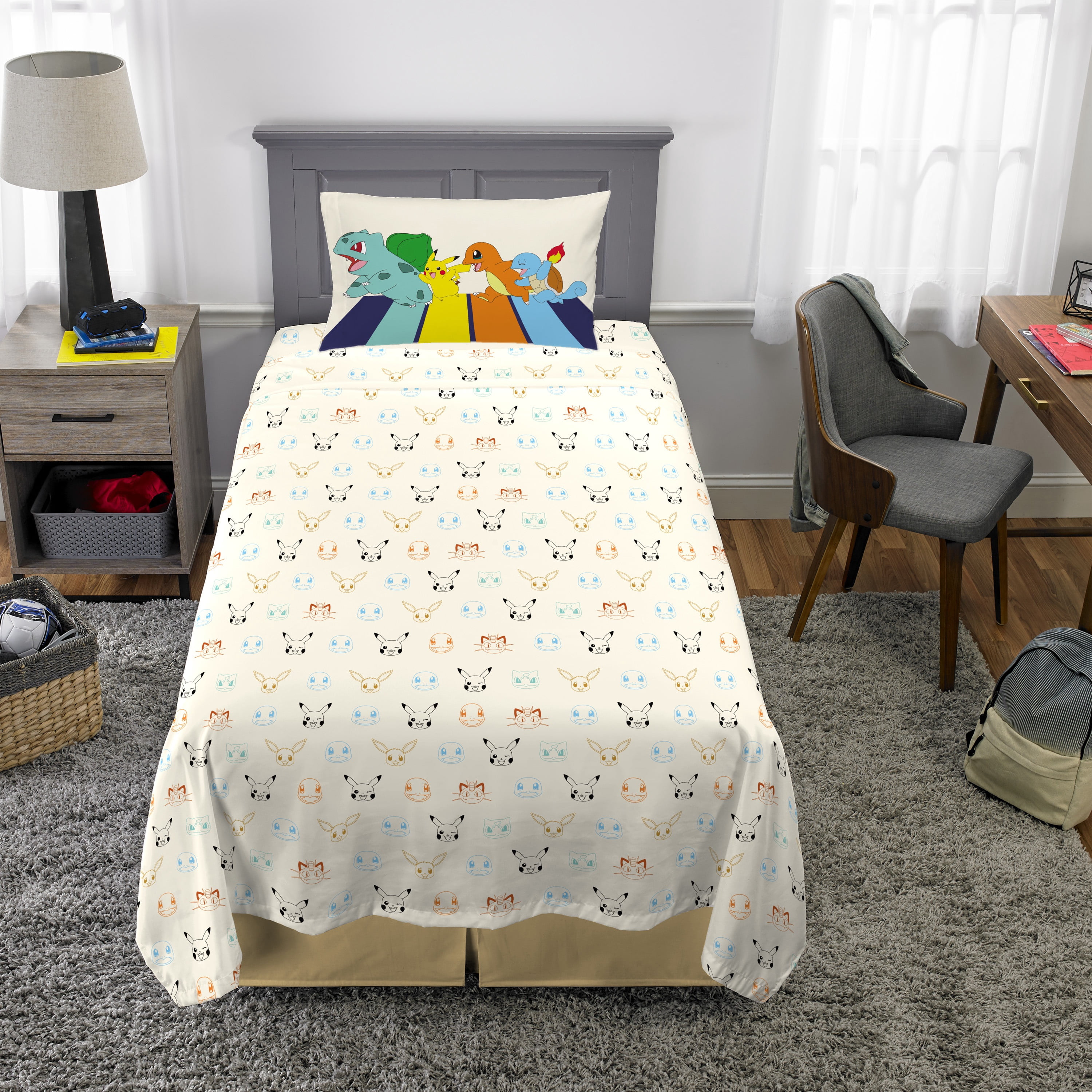 Pokemon Kids 3 Piece Sheet Set, Twin
