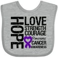 thumbnail image 3 of Inktastic Pancreatic Cancer Hope Love Strength Boys or Girls Baby Bib, 3 of 4