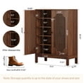 thumbnail image 2 of Tribesigns 6-Tier Shoe Cabinet with Doors, Wooden Shoe Storage Organizer with Adjustable Shelves for Entryway, Bedroom, Closet, Living Room (Holds 20 Pairs, Fits US Sizes 4-14), 2 of 11