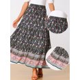 thumbnail image 2 of DARING DIVA Women's Boho Flare Floral Skirt XL Navy Blue, 2 of 6