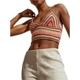 thumbnail image 3 of Genuiskids Women Sexy Summer Knitted Crop Top Crochet Boho Halter Neck Tops Camisole Fashion Crop Tank Top One Shoulder Blouse Streetwear, 3 of 5