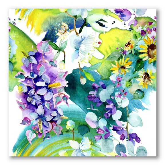 Designart ' Bouquet of Sunflowers and Wildflowers ' Farmhouse Canvas Wall Art Print