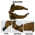 thumbnail image 4 of Unique Bargains 1 Pc Double Layered Bow Knot Headband Hairband for Women Brown 2.6 Inch Wide, 4 of 7