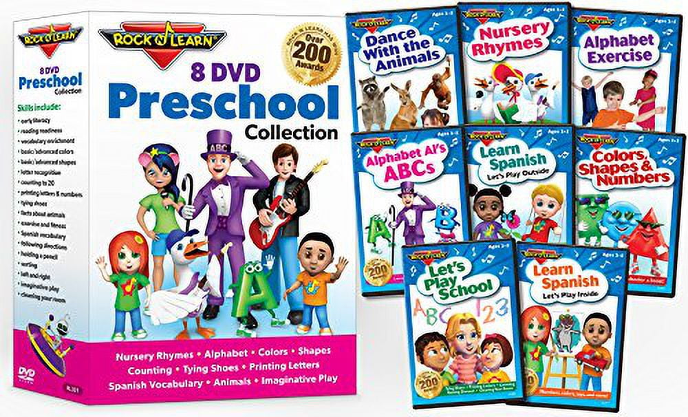 8 DVD Preschool Collection by Rock 'N Learn (Alphabet, Counting to