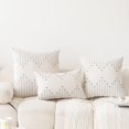 thumbnail image 2 of Boho Throw Pillow Covers Set of 2 Neutral Decorative Textured Cushion Case Farmhouse Pillowcase Modern Square Pillow Covers for Sofa,Couch, Living Room, 2 of 6