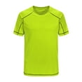 thumbnail image 3 of Manyakai Men's Workout Swim Shirts Quick Dry Beach Pool T-Shirt Rash Vest Athletic Exercise Muscle Fluorescent Green L, 3 of 5
