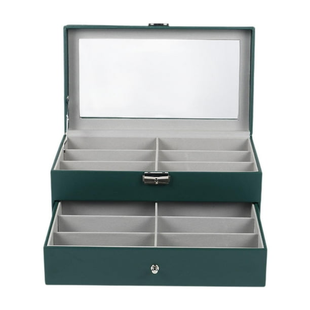 Estuche para gafas Organizador de almacenamiento de gafas de sol,Almacenamiento de gafas de ,Soporte de exhibición de gafas para hombres verde