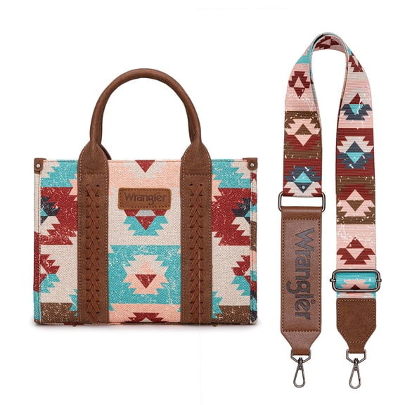 Montana West Women's Wrangler Purse - Stylish Western Aztec Tote Bag with Guitar Strap Boho Chic Design for Every Occasion, Brown