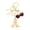 Y347-1 color, variant on Gold Plated Initial A Keychain with Pink Glitter Cherry & Bow-Y347-1 color-B