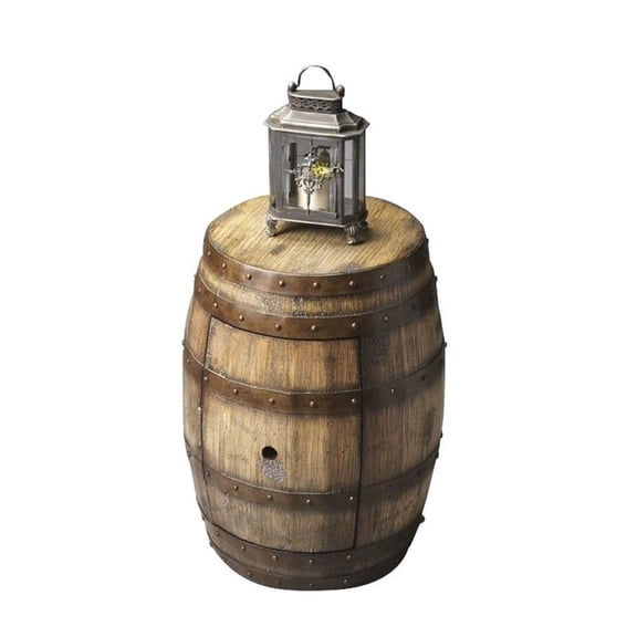 Beaumont Lane Barrel Table in Medium Brown